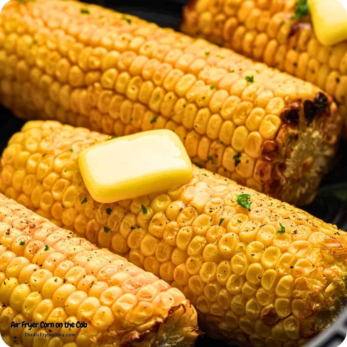 Air Fryer Corn on the Cob, Sweet, juicy corn with perfectly tender kernels An easy summer side dish recipe everyone will love. Air Fryer Corn on the Cob, Sweet, juicy corn with perfectly tender kernels An easy summer side dish recipe everyone will love.