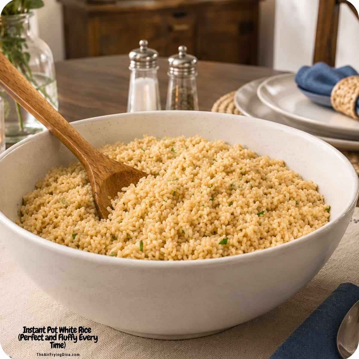 Make perfect Instant Pot white rice with this foolproof recipe. Just a few simple ingredients make fluffy, tender rice for an easy side dish. Make perfect Instant Pot white rice with this foolproof recipe. Just a few simple ingredients make fluffy, tender rice for an easy side dish.