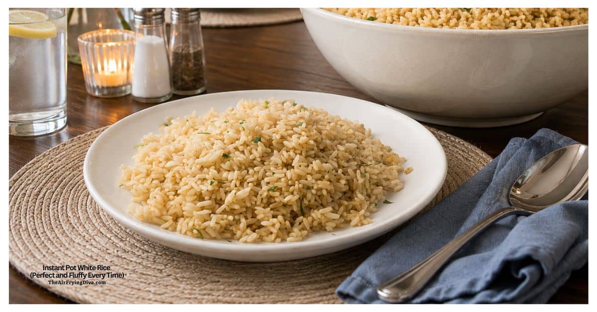 Make perfect Instant Pot white rice with this foolproof recipe. Just a few simple ingredients make fluffy, tender rice for an easy side dish. Instant Pot White Rice (Perfect and Fluffy Every Time)