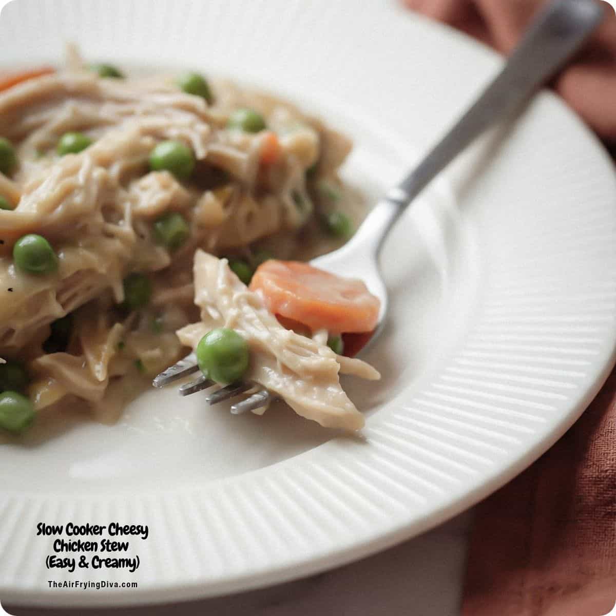 Easy Slow Cooker Cheesy Chicken Stew is a creamy, comforting meal made with tender chicken, vegetables, cheddar cheese, and a savory broth. Easy Slow Cooker Cheesy Chicken Stew is a creamy, comforting meal made with tender chicken, vegetables, cheddar cheese, and a savory broth.