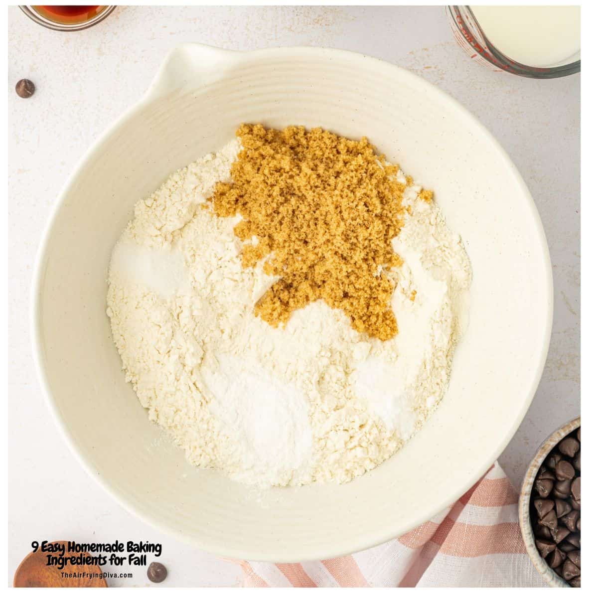 Easy DIY homemade baking ingredients for fall, including DIY spice blends, brown sugar, apple pie filling, and other pantry staples for autumn baking. These 9 Easy Homemade Baking Ingredients for Fall are perfect for stocking your pantry with simple DIY baking staples and flavorful homemade spice blends.